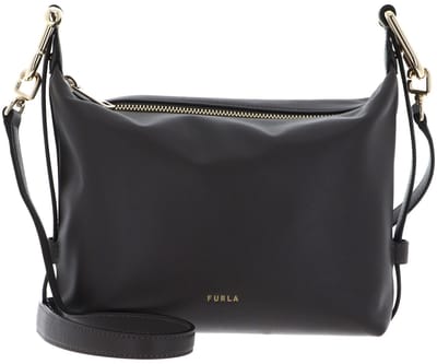 FURLA Leren schoudertas Vitello Claris Lux Tonie Hobo Bag Urban Gray donkergrijs