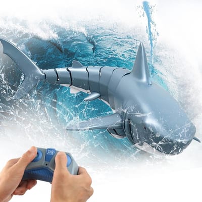 Op afstand bestuurbare haaienboot voor zwembad, 2,4 GHz RC speelgoed, hoge simulatie, zomerwaterspeelgoed, elektrisch cadeau voor jongens en meisjes