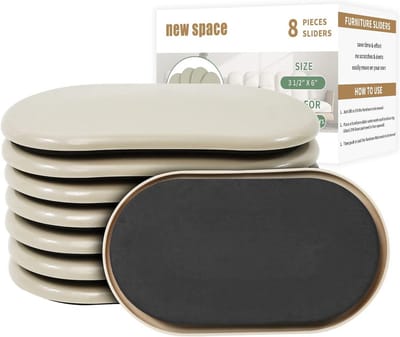 8x Ovale Meubelschuivers voor Tapijt - Heavy-Duty Meubelverhuizers (3.5"x6")