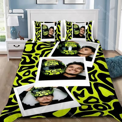 Dekbedovertrek Kussensloop Beddengoedset F1 L-Lando N-Norris Volwassen Jongen Meisje Slaapkamerdecoratie Kinderen Cadeau Eenpersoons Tweepersoons Groot Formaat EU Single 135x200cm yellow