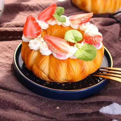 Simulatie Fruitcake Nep Voedsel Model Decoratie Broodbakken Fotografie Rekwisieten Ornamenten Etalage Woondecoratie beige