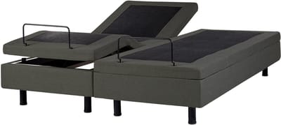 CASTELLAN - Tweepersoonsbed - Donkergrijs - 160 x 200 cm - Polyester