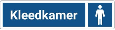 Heren kleedkamer deurbordje met zelfklevende strip | Forex Re materiaal | 20 x 5 cm