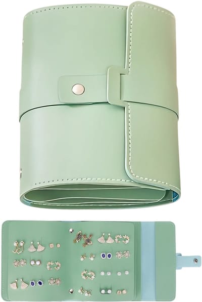 Ainy - Draagbare oorbellen sieraden organizer | Sieradendoos voor volwassenen & kinderen | Organizer map voor 42 paar oorbellen opbergen | Incl. armband / ketting vakje | Mode-accessoires etui voor dames & meisjes | cadeau geschenk voor vrouwen
