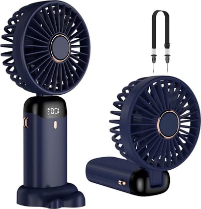 SnelShoppen - Rafada Handventilator Draagbare Mini-Ventilator Oplaadbaar met 5 Snelheden, 4200 mAh Accu, Opvouwbare USB-Ventilator voor Kantoor, Outdo