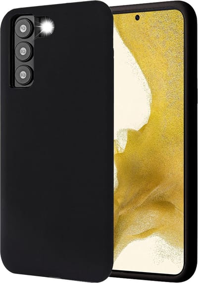 Hoesje geschikt voor Samsung Galaxy S22 Plus - Matte Back Cover Microvezel Siliconen Case Hoes Zwart