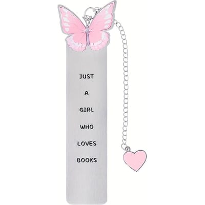 Schattige en Mooie Strik & Vlinder Bladwijzer Delicieuze en Elegante Bladwijzer met Roze Hartvormige Hanger Delicaat Cadeau voor Vrouwen