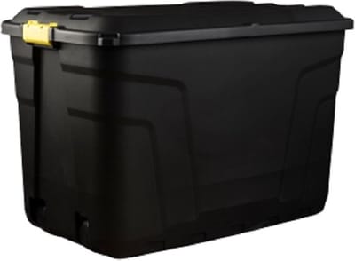 Zwarte opbergkist 190L met wielen en deksel | vergrendelbaar | Easy lock | 380KG+ Laadvermogen