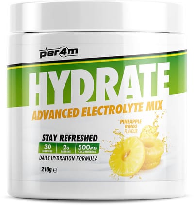 Per4m - Hydrate - Advanced Electrolyte Mix - Pineapple Rings - 30 servings - Elektrolyten - Electrolytes - Elektrolyten poeder - Sportdrank - Sportdrank poeder - Taurine