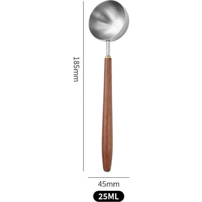 Houten Handvat Roestvrijstalen Koffielepel Eetlepel Maatlepel Houten Lange Handvat Koffielepels gray