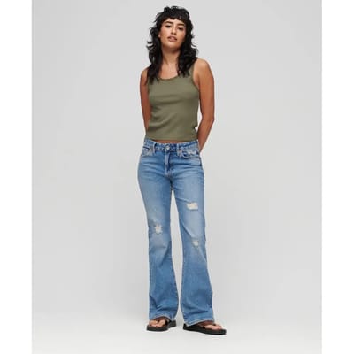 Superdry - Athletic Essentials Vintage hemdtopje met kanten rand - Dames - Vesten