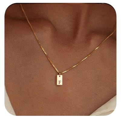 Ketting met initiaal - Stainless Steel - Letter F - Minimalistisch sieraad - Waterproof - Fijne damesketting -