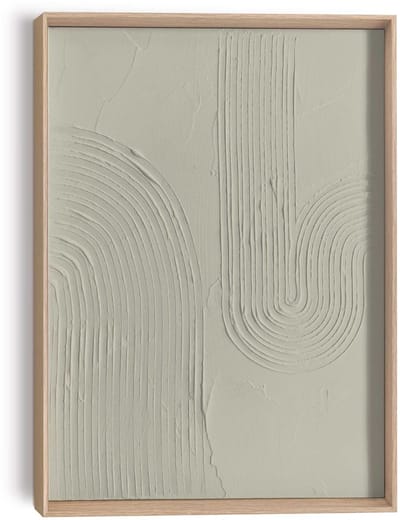 Schilderij 3D Art Sharp - sage green - 40 x 30 - Hout - REINDERS