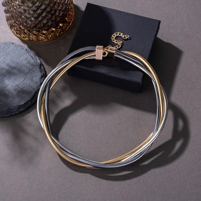 Collier à enroulement à trois fils européen et américain black