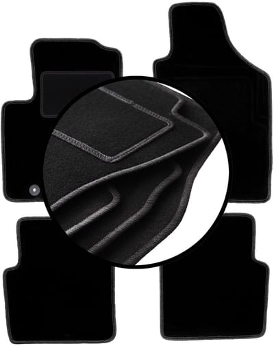 Complete set veloursmatten voor: Fiat 500 cabrio, hatchback (2007-2013)