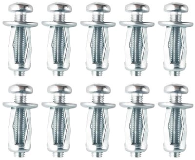 10 stuks M8X37 Heavy Duty Metalen Holle Wandbevestigingen Ankers Koolstofstaal Zeskantkop Zilver voor Gipsplaat
