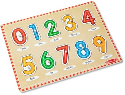 Houten Puzzel met Cijfers voor Peuters - 10 Stukjes voor Kinderen vanaf 1 Jaar