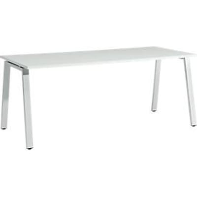 Schäfer Shop  Select Bureautafel Start Off, A-poot, rechthoek, staal/hout, B 1800 x D 800 x H 735 mm, lichtgrijs