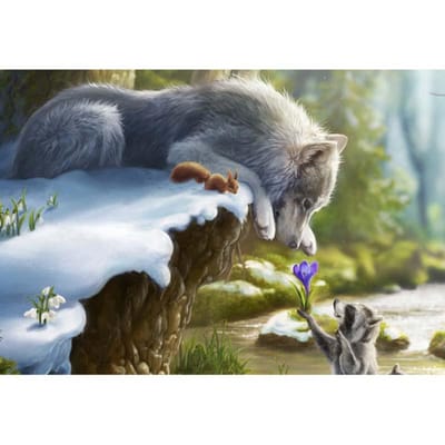 Broderie Diamant Animaux Kits Cadeaux Faits Main Peinture Diamant Point de Croix Image de Strass 20X30CM gray