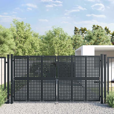Vidaxl Portail de Jardin, Anthracite, 300X125 Cm, Acier
