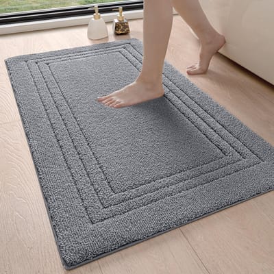 Zachte en Absorberende Badmat 60x110cm, Antislip Microfiber, Machinewasbare Badmat voor Badkuip en Douche, Donkergrijs