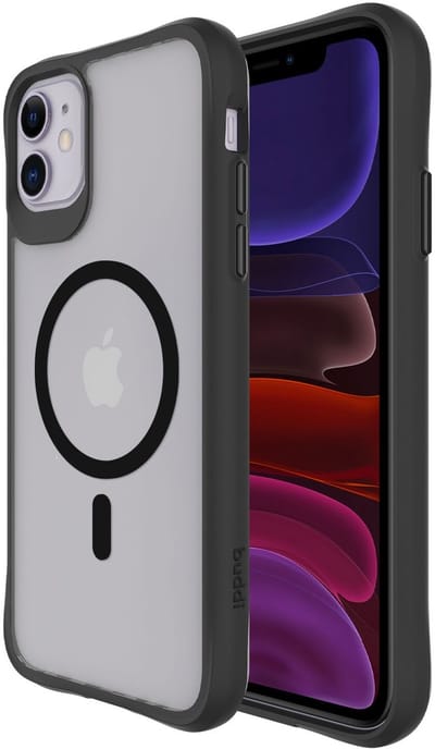Buddi Hybrid - Hoesje Geschikt voor Apple iPhone 11 - Compatibel met MagSafe - Back Cover met Magneet - Magnetische Beschermhoes - Matte Zwart
