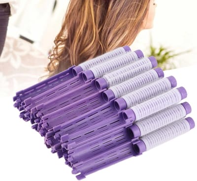 Dailygoods - Haar Perm - Krulspelden - Beschadigt het haar niet - Paars - Krultang - Voor volumineuze krullen - Set van 20