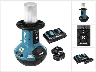 Makita DML 810 PF oplaadbare LED schijnwerper 18 / 36 V ( 2 x 18 V ) 5500 lm IP54 + 2x oplaadbare batterij 3.0 Ah + dubbele lader