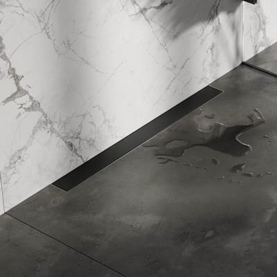 Brauer Douchegoot met Multifunctioneel Rooster en Flens Voor Wandmontage - 70 cm - Mat Zwart