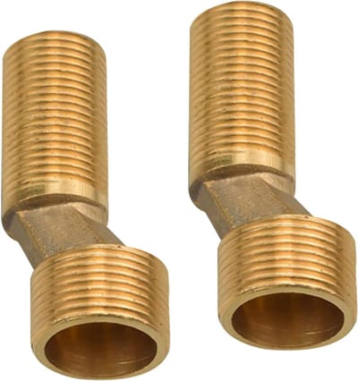 2 Stuks S-verbinding Adapter, 3/4" x 1/2" Messing Draad, Verstelbare Swivel Arm en Eccentrische Connector voor Douche en Wandbevestigingen, Ideaal voor Sanitair en Installatie