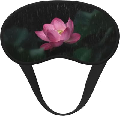 Slaapmasker - Oogmasker - Totale Duisternis - Huidvriendelijk Polyester - 19.99 x 14 cm - Lotusbloem Print