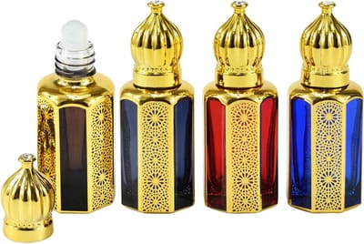 Set van 4 Lege Mini Parfumhouders van 12 ml - Draagbare Oplaadbare Dispenser voor Essentiële Olie en Aromatherapie