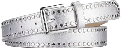 Stud Riem - Zilver | Riemmaat 95 cm | Kunstleer | Fashion Favorite