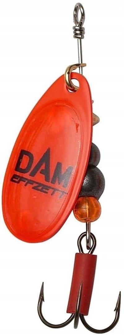 DAM Effzett Fluo Spinner Maat 2 - 4g Rood - Perfect voor Baars