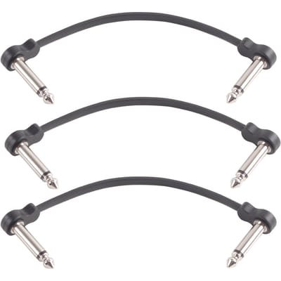 Lot de 6 câbles de raccordement pour guitare avec connecteurs à angle droit de 6,35 mm pour réduction du bruit 3Pcs