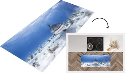 Keukenloper - Loper keuken - Aanzwemmende haai - 120x50 cm - Keukenloper vinyl