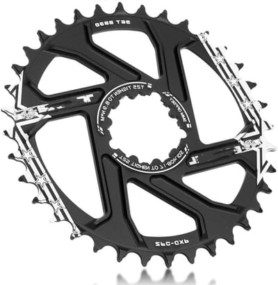 Direct Mount Fietskettingblad met Afwisselend Tandontwerp, 32T 34T 36T 38T 40T, Geschikt voor GXP XX1 X9 XO X01, Ideaal voor Mountainbikes en Racefietsen
