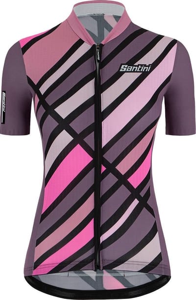 Santini Fietsshirt Korte mouwen Paars Dames - Eco Sleek Raggi S/S Jersey For Women Vigneto Purple - S