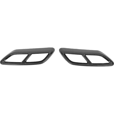 2 STUKS Uitlaatdemper Eindpijp Cover Links Rechts Decoratief Eindkeelframe voor A3 8Y 2021 en verder Koolstofvezel black