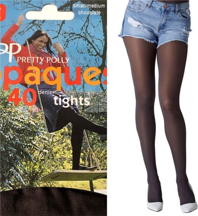 Pretty Polly Panty - Dikke -Opaque - Super Soft - 40 Den. - S/M - Donkerbruin - 2 Paar - Voordeelverpakking