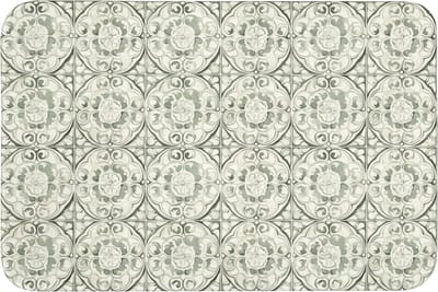 Badmat 90x60 cm - Antislip - Krulornament - Tegel - Groen - Badmatten voor badkamer - Badkamermat - Douchemat - Badkamer mat