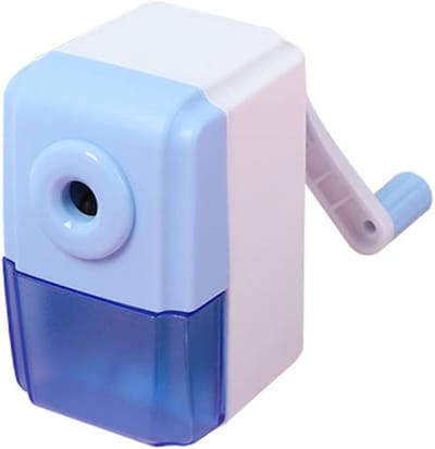 YAGXIG Potloodslijper - Handmatige slijper - Tafelmodel potloodslijper voor kleurpotloden - Handzaam cadeau voor kinderen - Schoolbenodigdheden, kantoorartikelen, studentenbenodigdheden (Blauw)