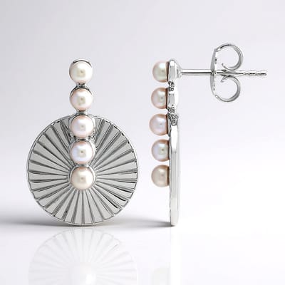 Cavill - Zilveren Zoetwaterkweekparels Oorbellen - 925 Sterling Zilver Gerhodineerd - Monosono Collection - Elegante Ronde Parels 21 mm