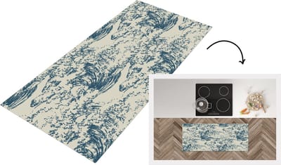 Keukenloper - Loper keuken - Water - Japan - Patroon - 120x50 cm - Keukenloper vinyl