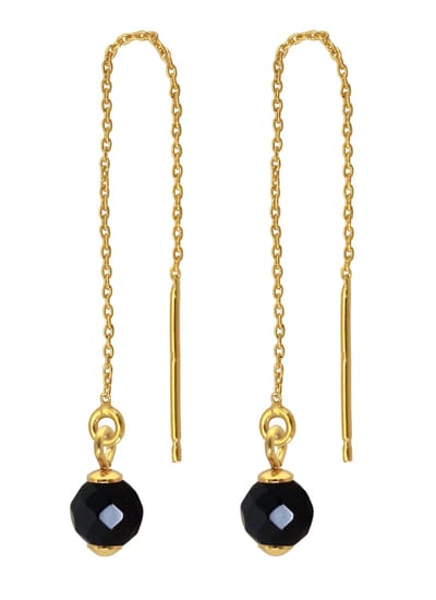 ARLIZI 2016 Doortrekoorbellen zwarte spinel - verguld - 4 cm