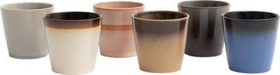 Studio Tavola Koffiekopjes Earth Aardetinten - Set van 6 200 ml - Aardewerk - Vaatwasser- en Magnetronbestendig