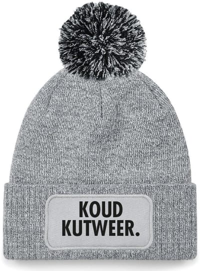 Koud kutweer wintermuts grijs met pompoen - soBAD. | Wintersport | Après ski outfit Warme Muts voor Volwassenen | Heren en Dames Beanie