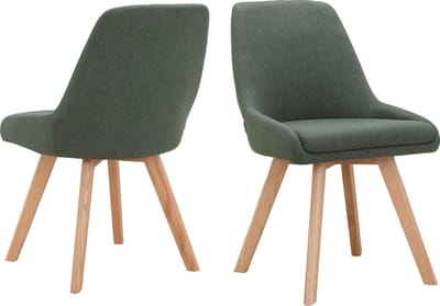 Rudi-Gestoffeerde eetkamerstoelen set van 2 in Woollook groen