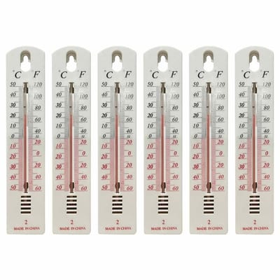 Analoge Binnen- en Buitenthermometer (6 of 12 stuks) - Hoge Nauwkeurigheid, Wandmontage