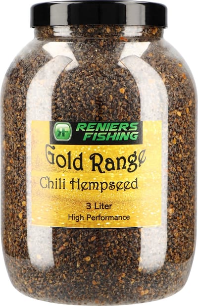 Reniers Fishing Prepared Chili Hemp 3 Liter – Gekookte Hennep met Chili voor Karper